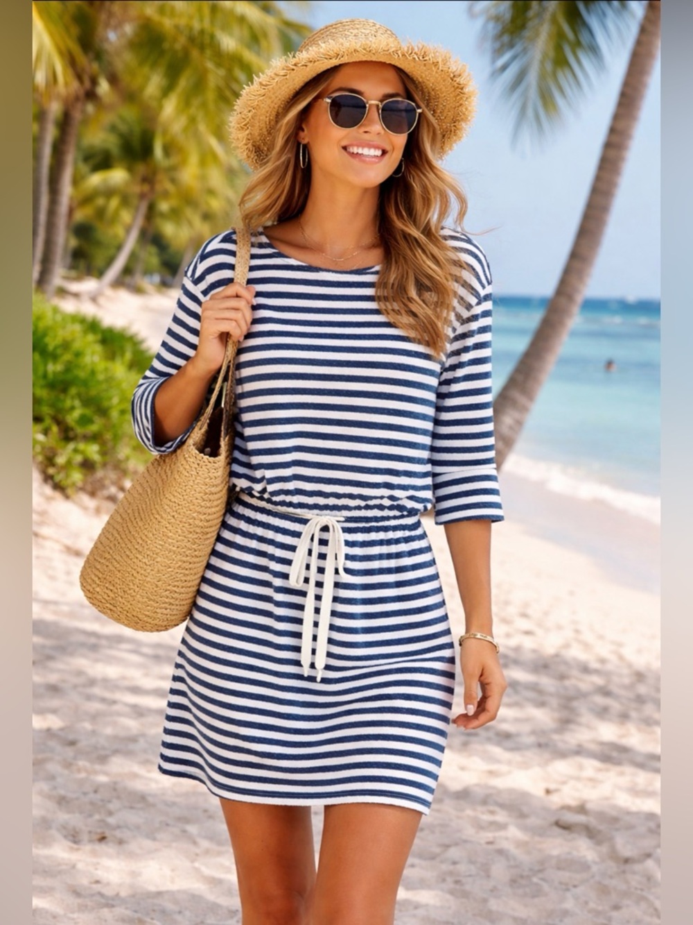 Vineyard Vines nautical 3/4-Sleeve Terry Dress size XXS